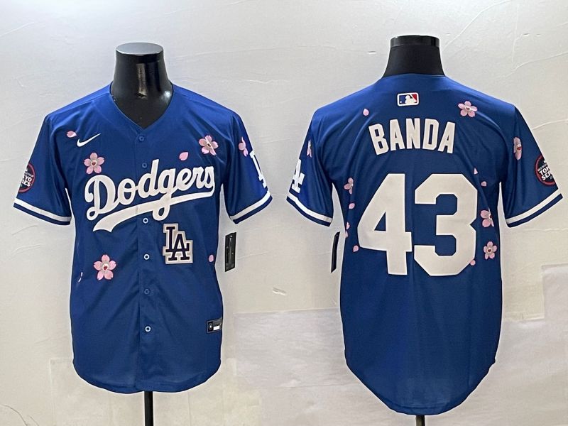 Men Los Angeles Dodgers 43 Banda Blue Sakura Edition 2025 Nike MLB Jersey style 9